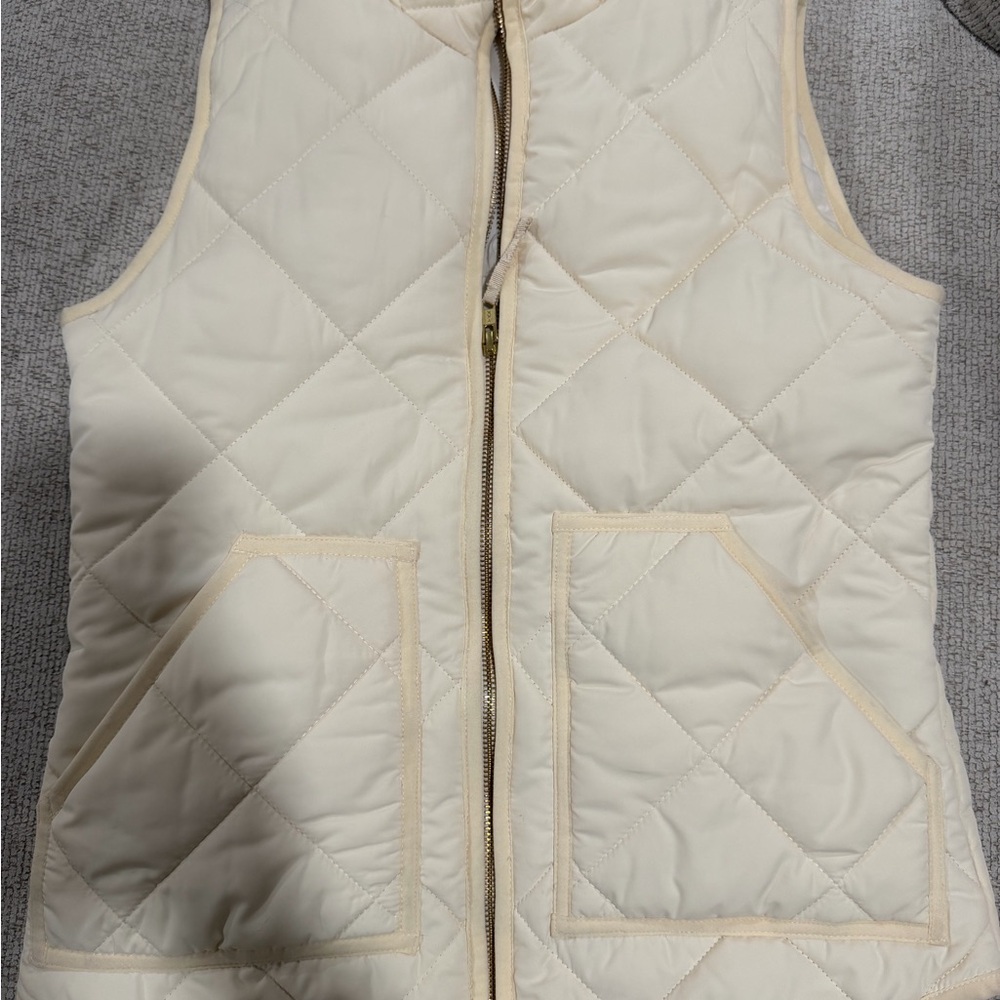 Quilted Cream Vest for Women